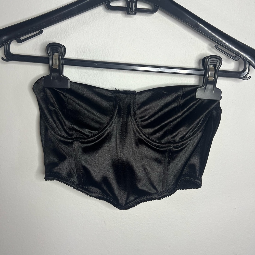 Black Satin Women's Bustier